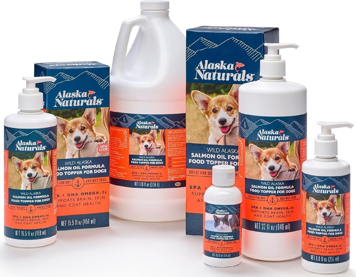 Alaska Naturals – Wild Alaska Salmon Oil Formula Dog Food Topper – EPA and DHA Omega-3 - Supplement for Healthy Skin, Shiny Coat – Made in the USA – 8 oz. Pump Bottle - görsel 8