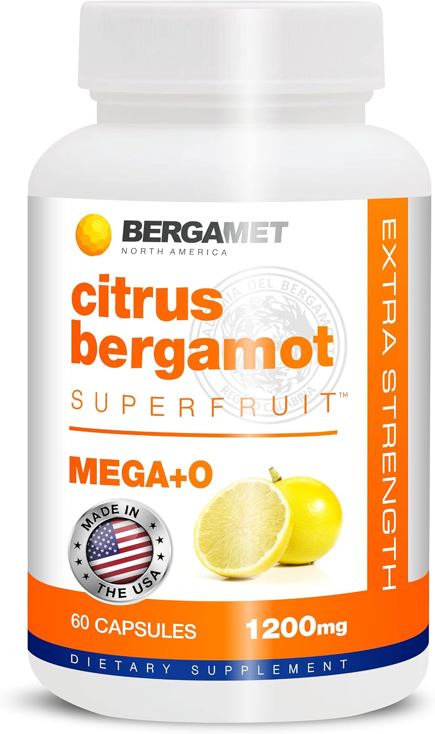 BergaMet Citrus Bergamot Supplement - 170:1 Extract, 1200mg, 80% Polyphenols, 60 Capsules - görsel 1
