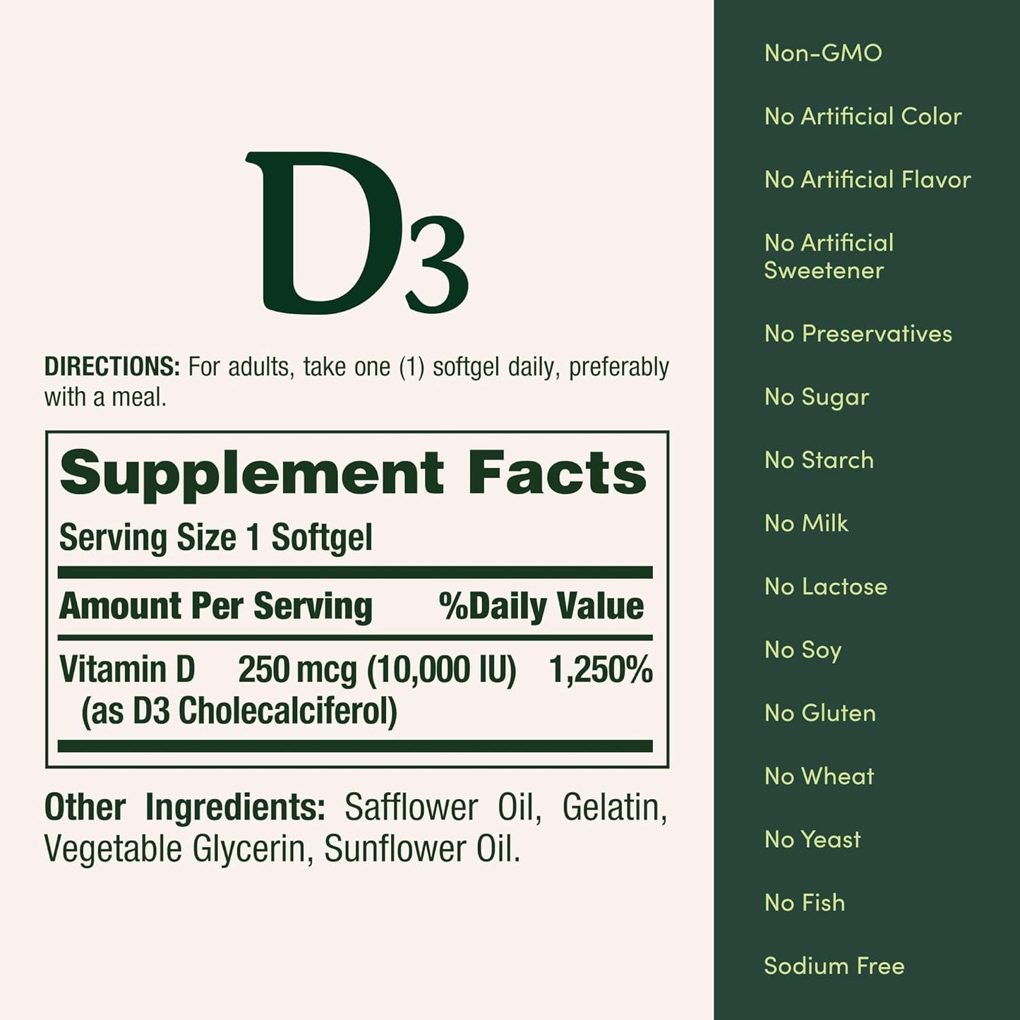 Nature's Bounty Vitamin D3 10000 IU, 72 Softgels – Immune & Bone Support - görsel 6