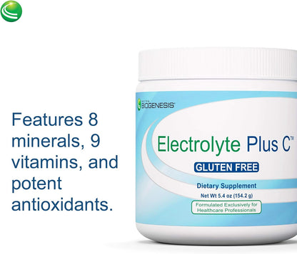 Nutra BioGenesis Electrolyte Plus C - Hydration Powder with Electrolytes, Vitamin C, B Vitamins & Antioxidants, 153 g