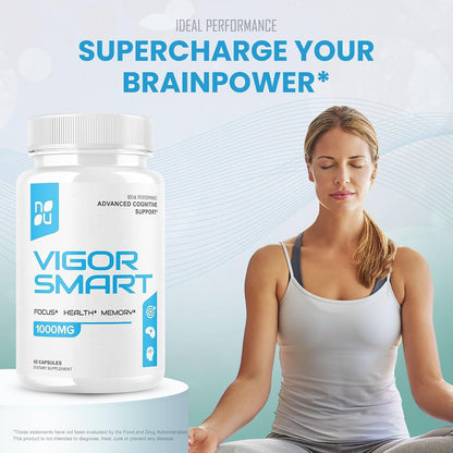Vigour Smart Brain Booster Capsules – Advanced Cognitive Focus Support (5 Pack, 300 Capsules)