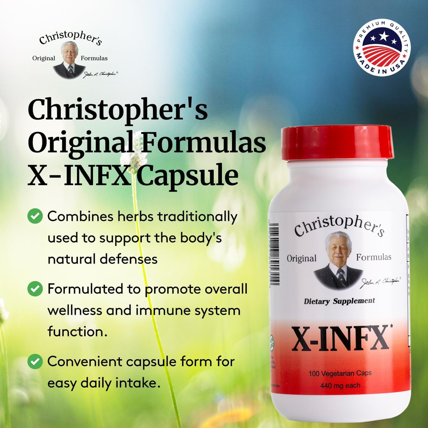 Christopher's Original Formulae X-INFX Formula, Natural Immune Support, 2 Pack (100 Capsules Each) - görsel 4
