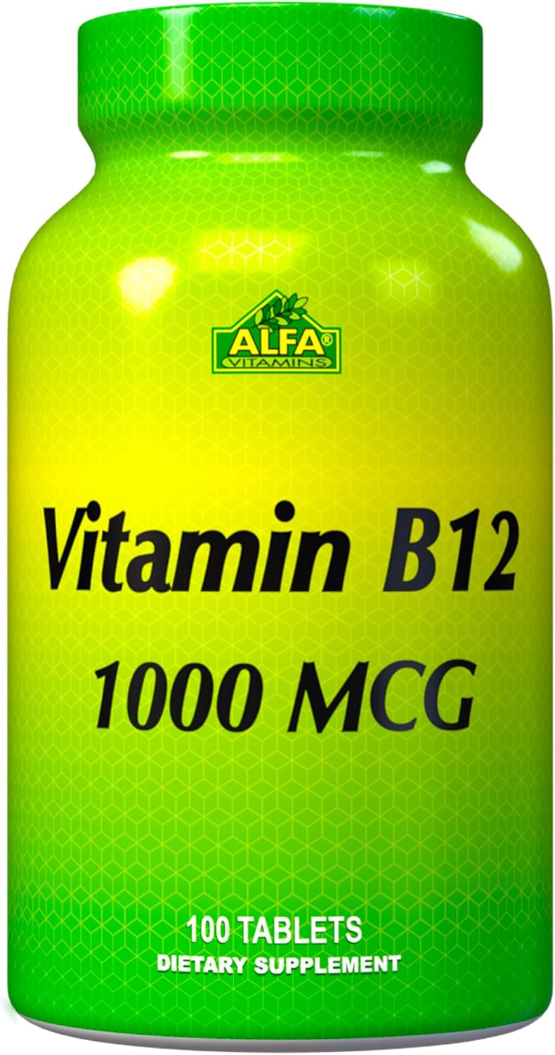 ALFA VITAMINS Vitamin B12 1000mcg 100 Tablets - görsel 1