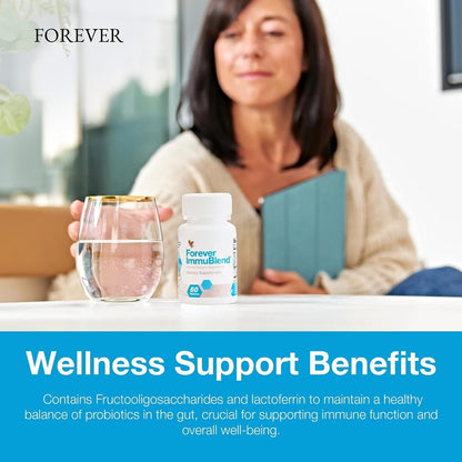 Forever ImmuBlend – Immune Support Supplement with Botanicals, Vitamins D & C, Maitake & Shiitake Mushrooms (60 Tablets)