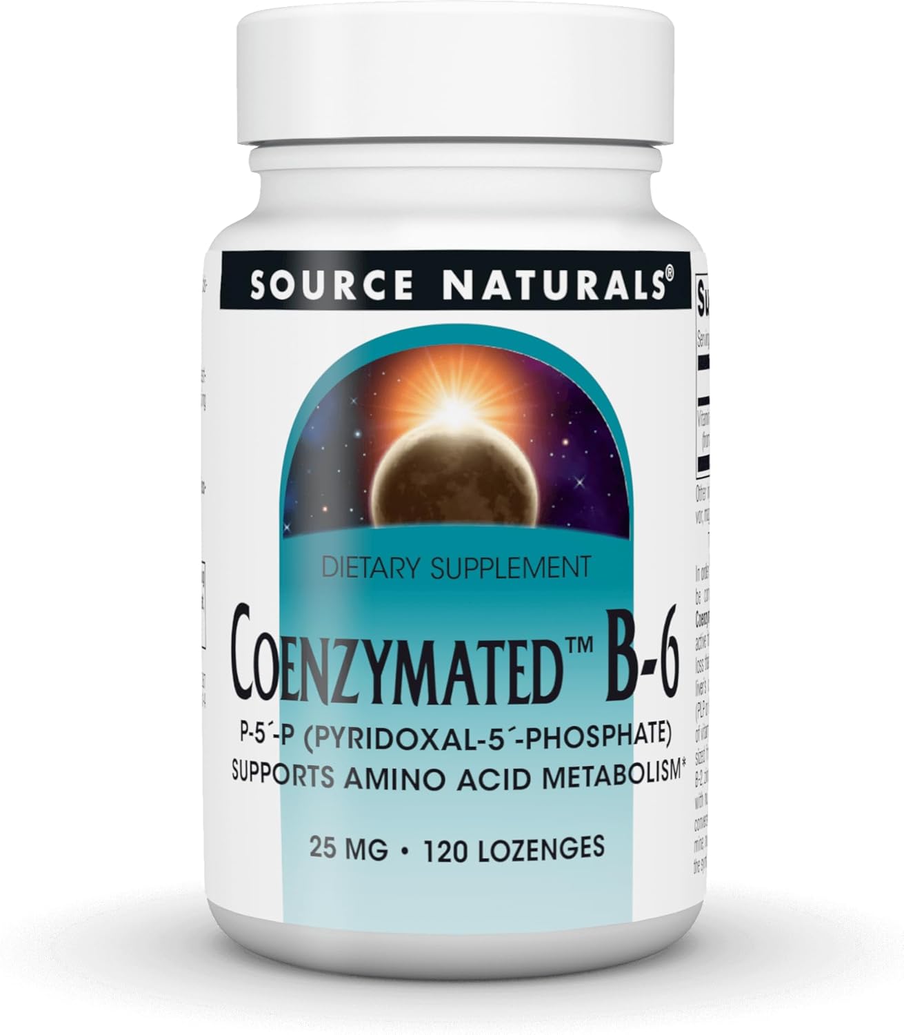 Source Naturals Coenzymated B-6, P-5-P Pyridoxal-5-Phosphate, 25 mg - 120 Lozenges - görsel 1