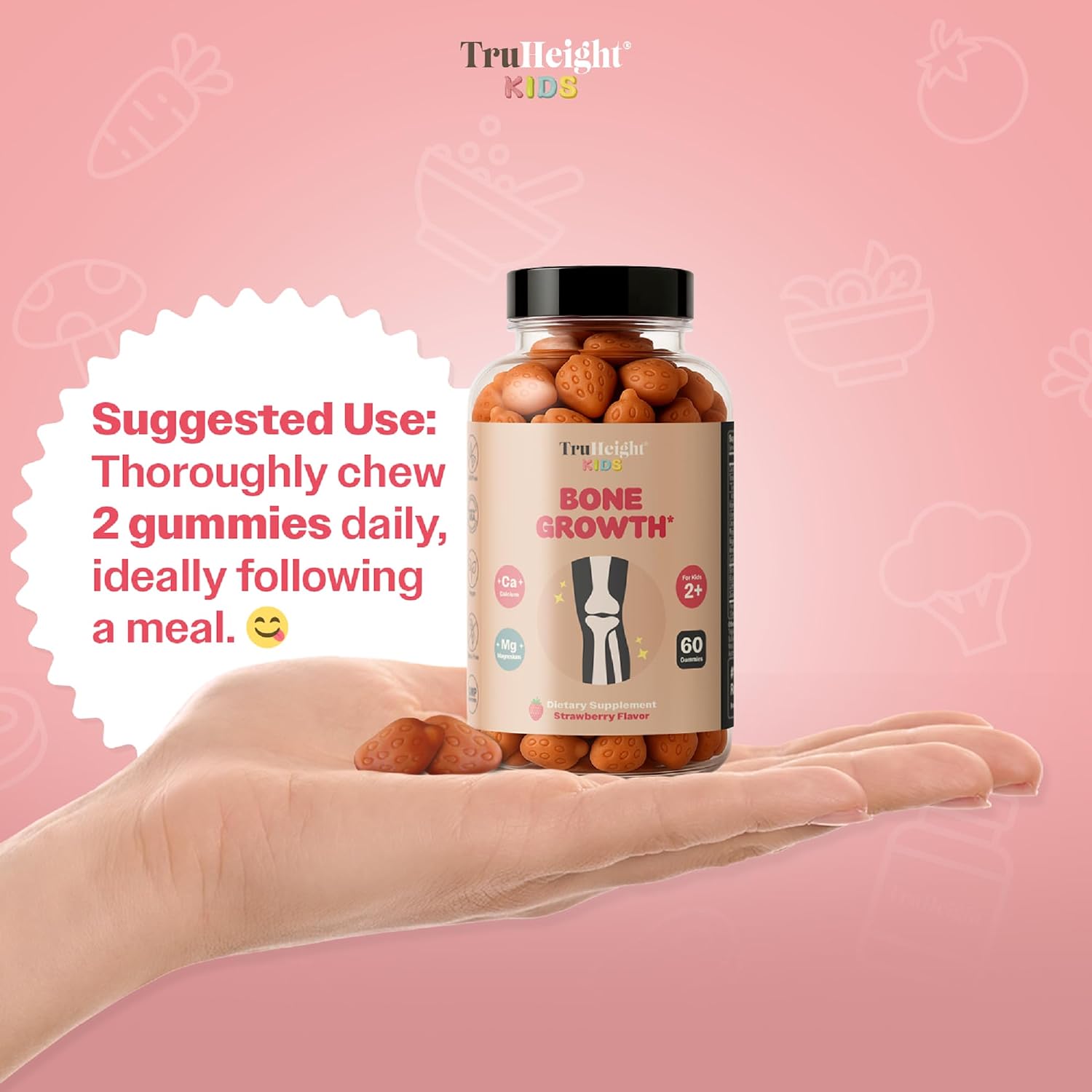 TruHeight Kids Bone Growth Gummies (Strawberry, Ages 2+) - görsel 5