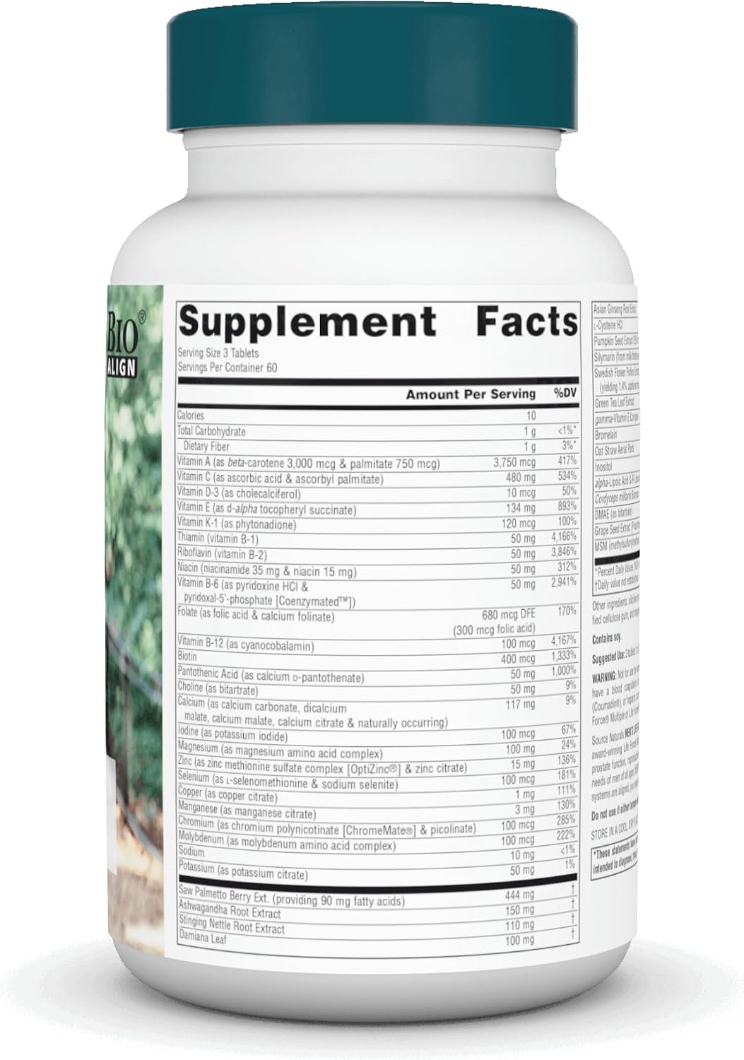 Source Naturals Men's Life Force Multiple Daily Multivitamin – 180 Tablets - görsel 2