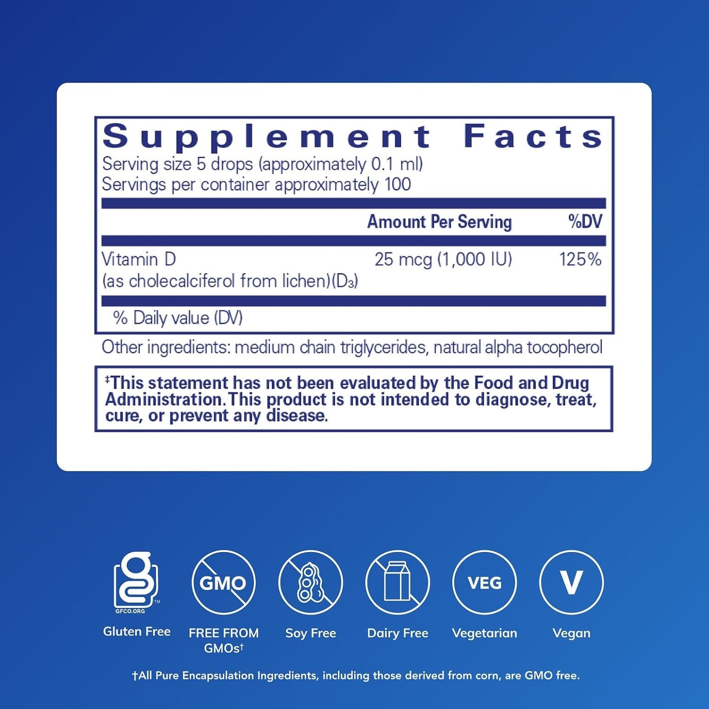 Pure Encapsulations Vitamin D3 (Vegan) Liquid – Hypoallergenic, Plant-Based D3 Supplement for Bone, Immune & Cardiovascular Support (9 ml) - görsel 2