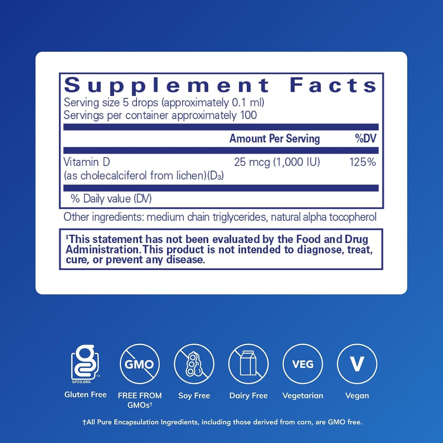 Pure Encapsulations Vitamin D3 (Vegan) Liquid – Hypoallergenic, Plant-Based D3 Supplement for Bone, Immune & Cardiovascular Support (9 ml) - görsel 2