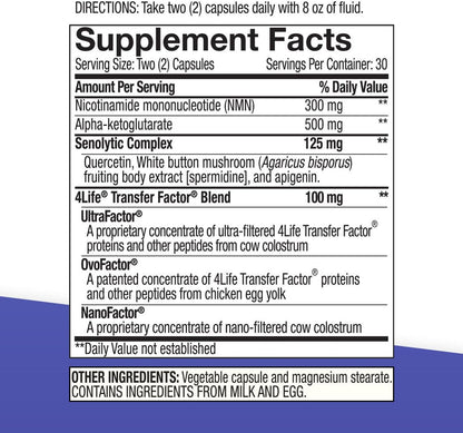 4Life Transfer Factor AgePro Healthy Ageing Support with NMN, 60 Capsules