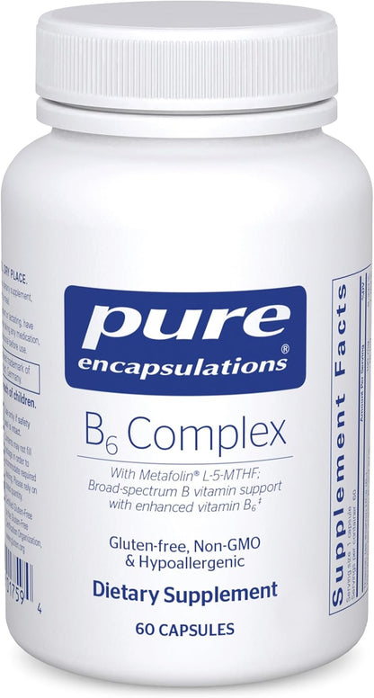 Pure Encapsulations B6 Complex – Contributes to Normal Nervous System Function with Methylated B Vitamins, 60 Capsules
