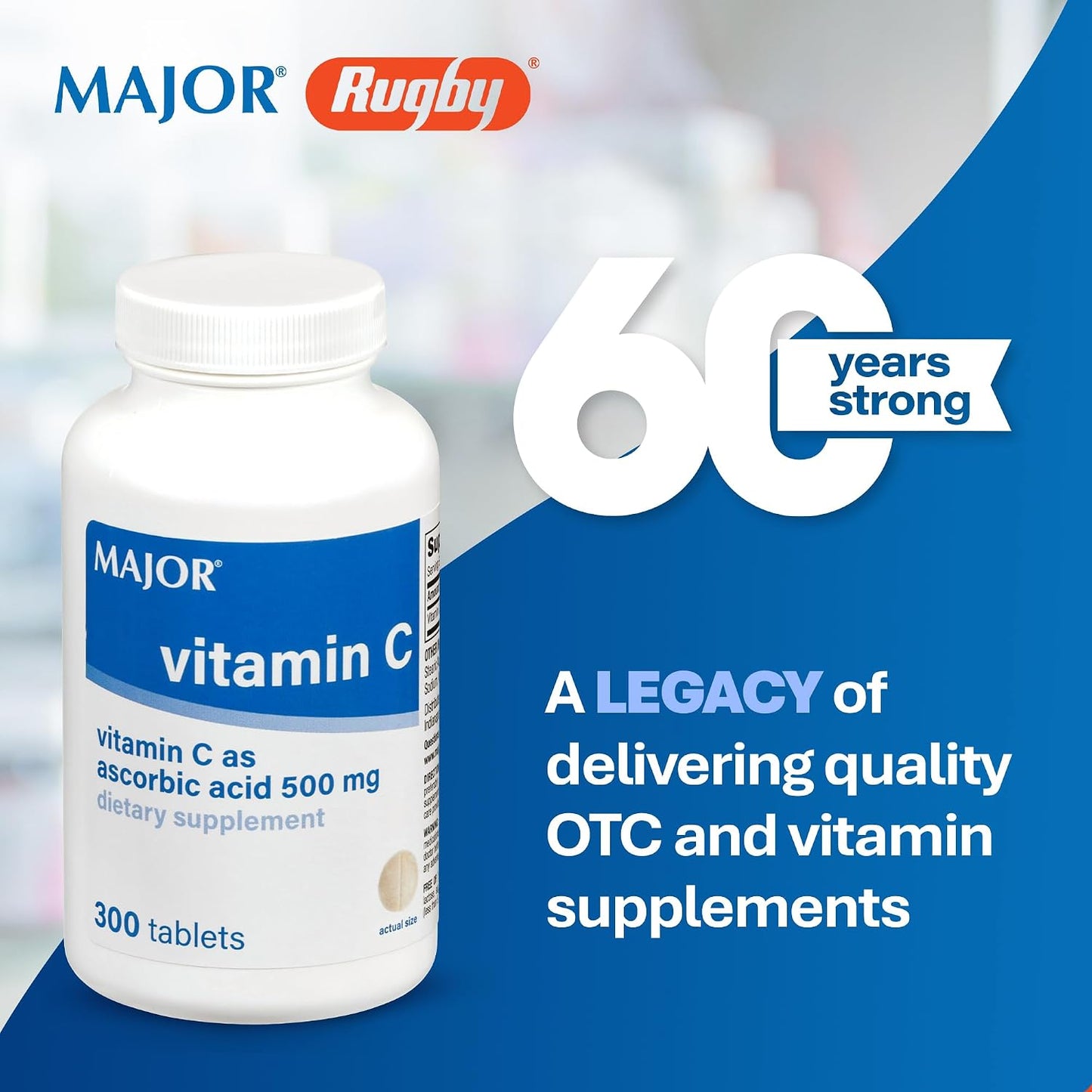MAJOR Vitamin C-500 mg Ascorbic Acid Tablets – 300 Count - görsel 2
