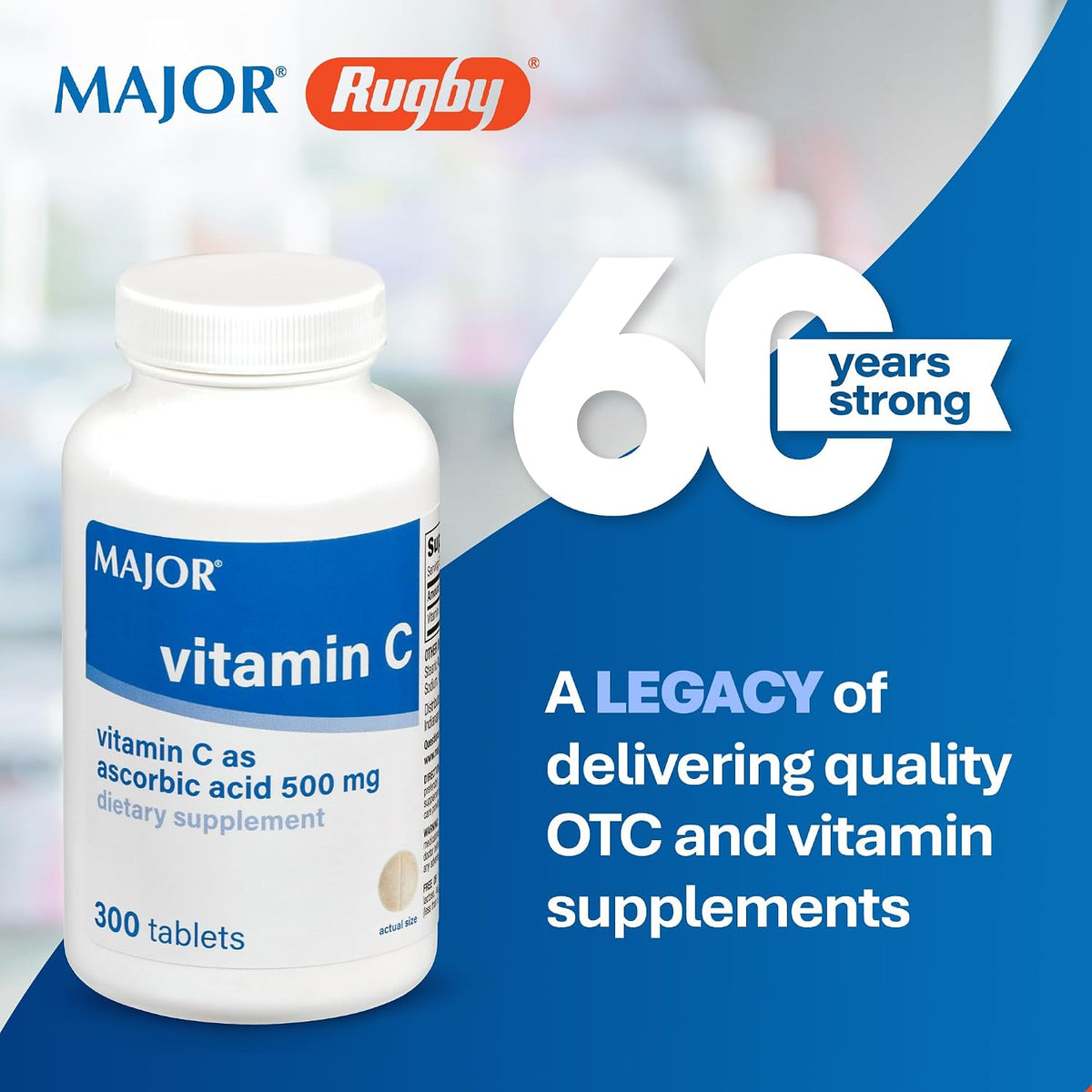 MAJOR Vitamin C-500 mg Ascorbic Acid Tablets – 300 Count - görsel 2
