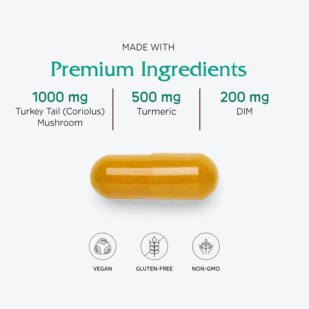 Vitanica CCDG Blend - Immune Support with Turkey Tail, Green Tea, Turmeric & DIM - 90 Vegan Capsules - görsel 4