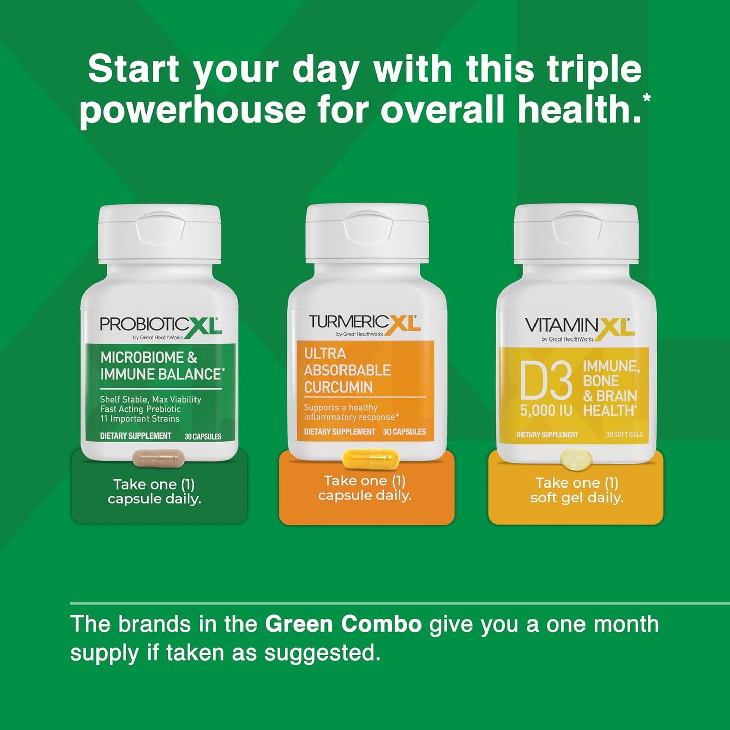 TrioXL - 3 Powerful Supplements for Immune Support (3 Bottles, 30 Capsules Each) - görsel 7