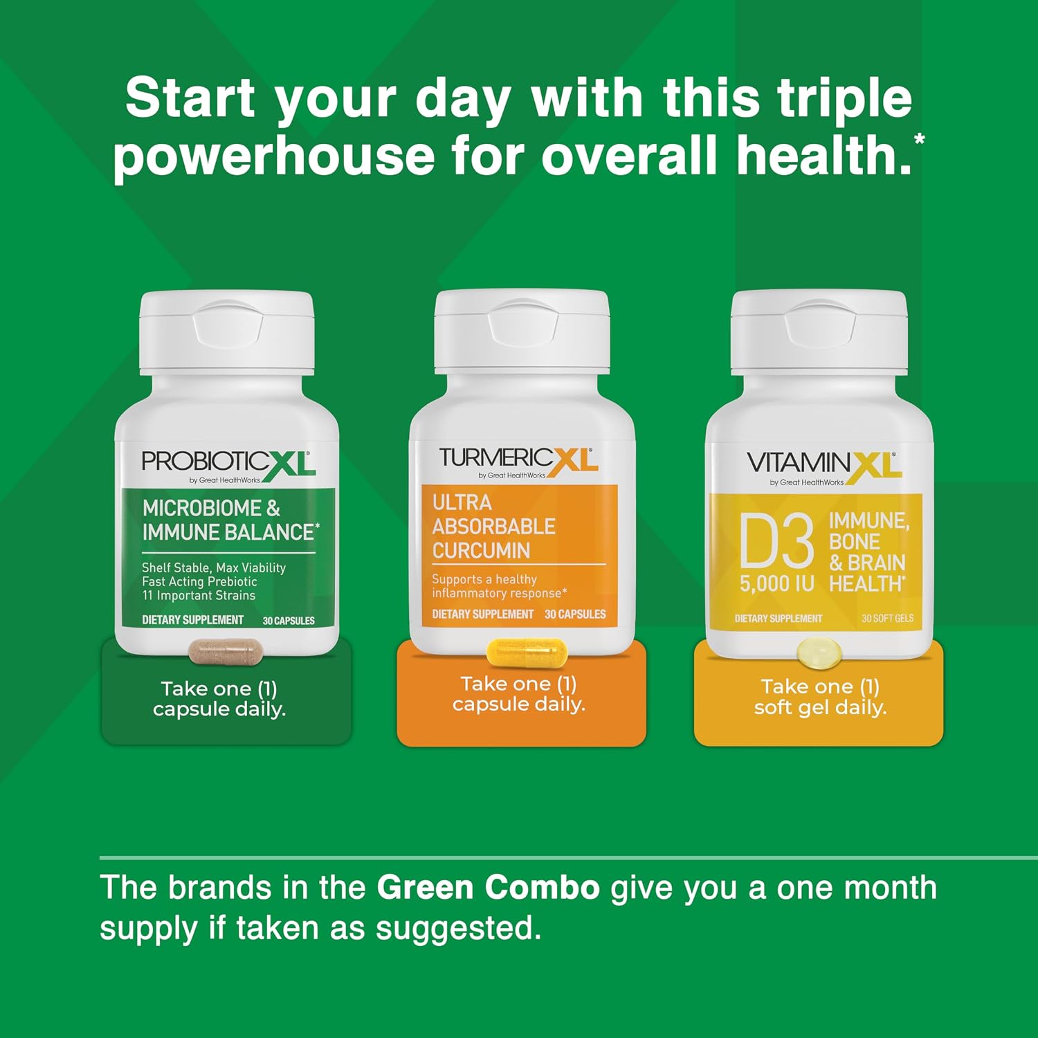 TrioXL - 3 Powerful Supplements for Immune Support (3 Bottles, 30 Capsules Each) - görsel 7