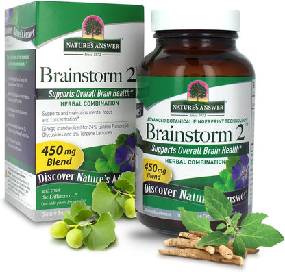 Nature's Answer Brainstorm 2 Vegetarian Capsules, 90 Capsules