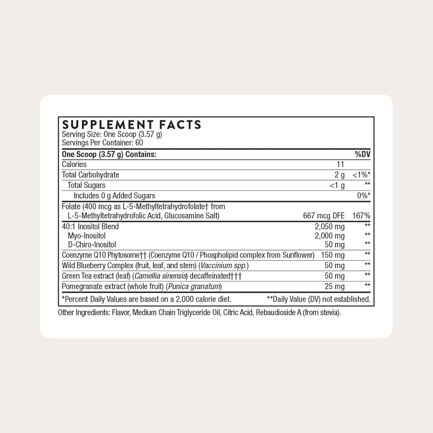 THORNE Ovarian Care – Women’s Health Supplement with Inositol, CoQ10, Folate & Polyphenols, Mixed Berry, 60 Servings - görsel 2