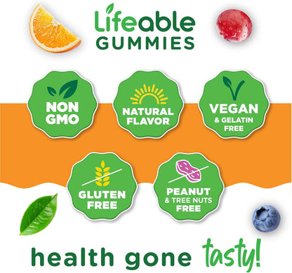Lifeable Glucose Gummies - Natural Mixed Berry Flavour - 90 Gummies
