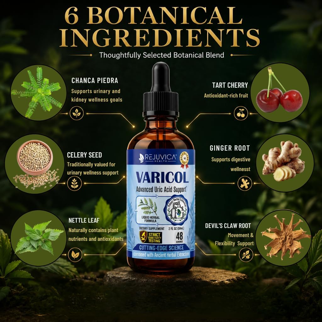 Varicol – Advanced Uric Acid Support Supplement – Liquid Formula – Tart Cherry, Chanca Piedra, Celery Seed, Ginger & More! - görsel 2