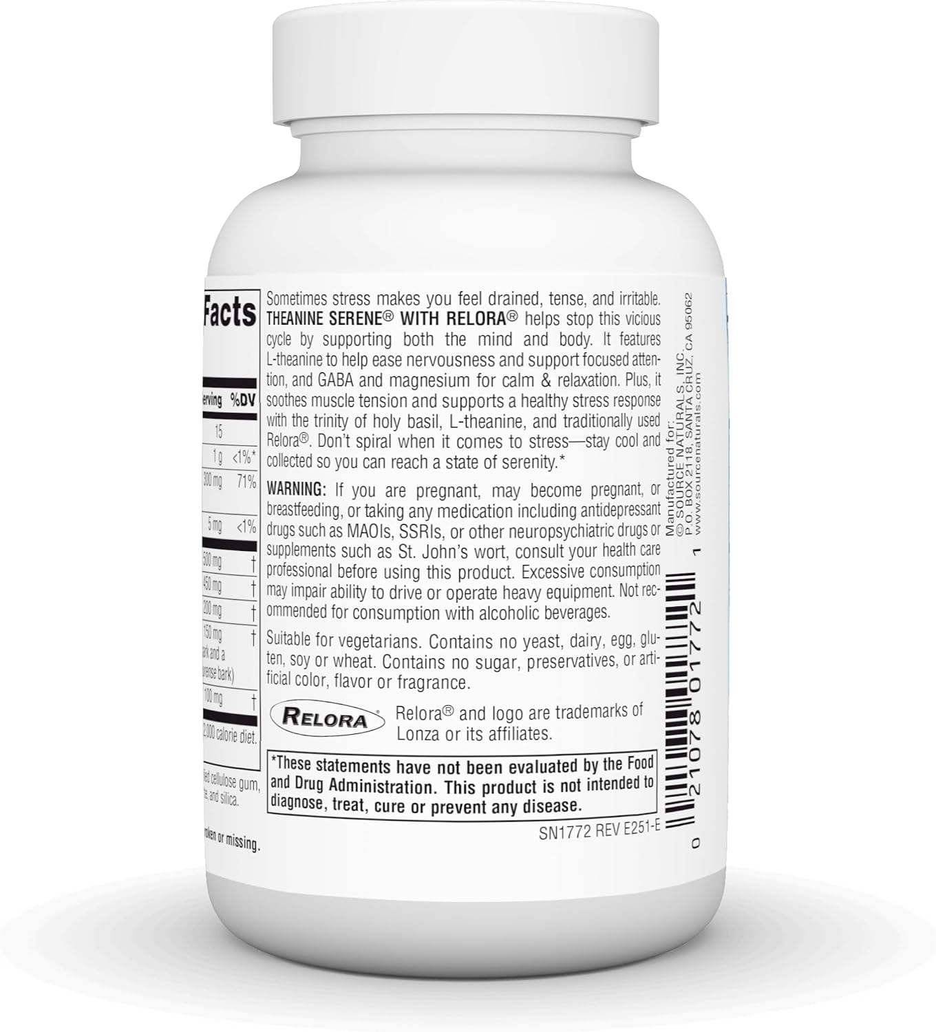 Source Naturals Serene Science Theanine Serene with Relora, 60 Tablets - görsel 4