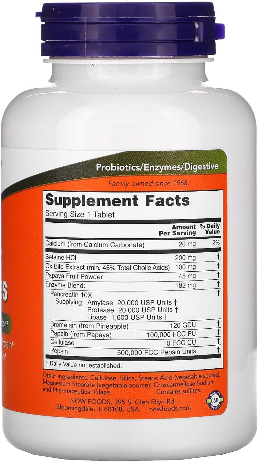 NOW Foods Super Enzymes, 180 Tablets - görsel 3