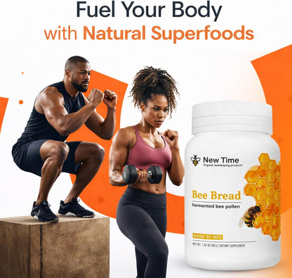 Organic Bee Bread - Natural Fermented Pollen, Multivitamin, Superfood for Men and Women, Vital Proteins, Immune Support & Energy Supplement