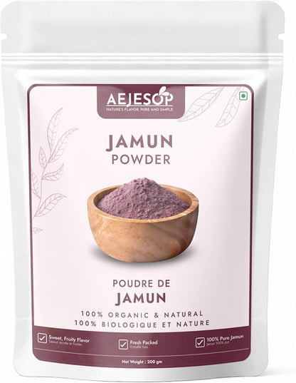 Organic Jamun Powder (Indian BlackBerry, Jambu, Java Plum) - from Eugenia Jambolana Seed, 200g