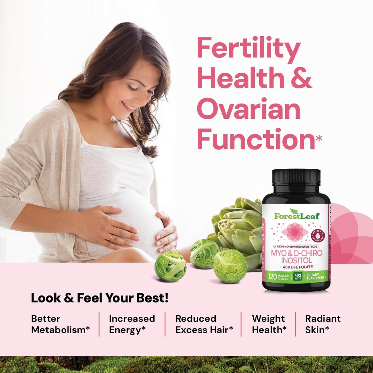 Myo-Inositol & D-Chiro Inositol Supplement for Women's Health | 40:1 Ratio | Supports Ovarian Function & Hormone Balance | – Image 4