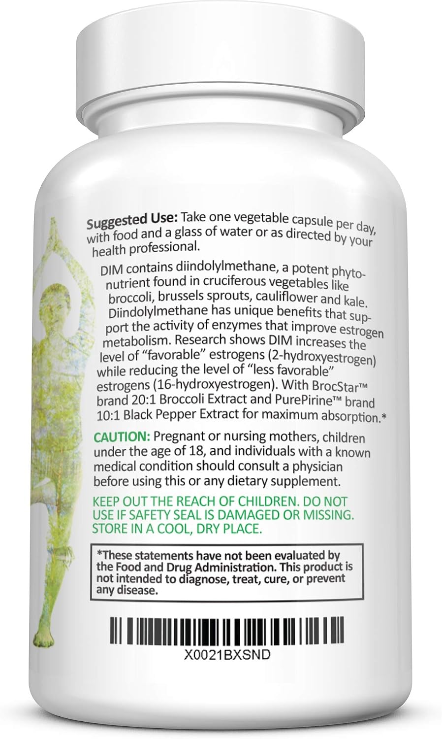 DIM Supplement 300 mg with Broccoli Seed Extract and BioPerine, Vegan, Non-GM, 60 Capsules - görsel 5