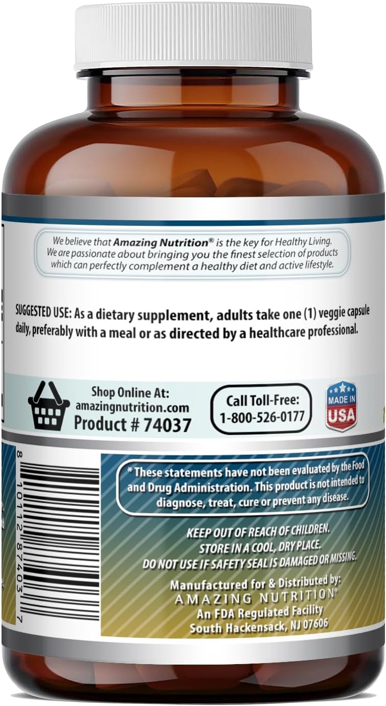Amazing Formulae Taurine with Bioperine 1000 mg, 100 Veggie Capsules - görsel 4