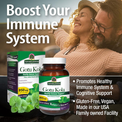 Nature's Answer Gotu Kola Herbal Vegetarian Capsules, 90 Capsules