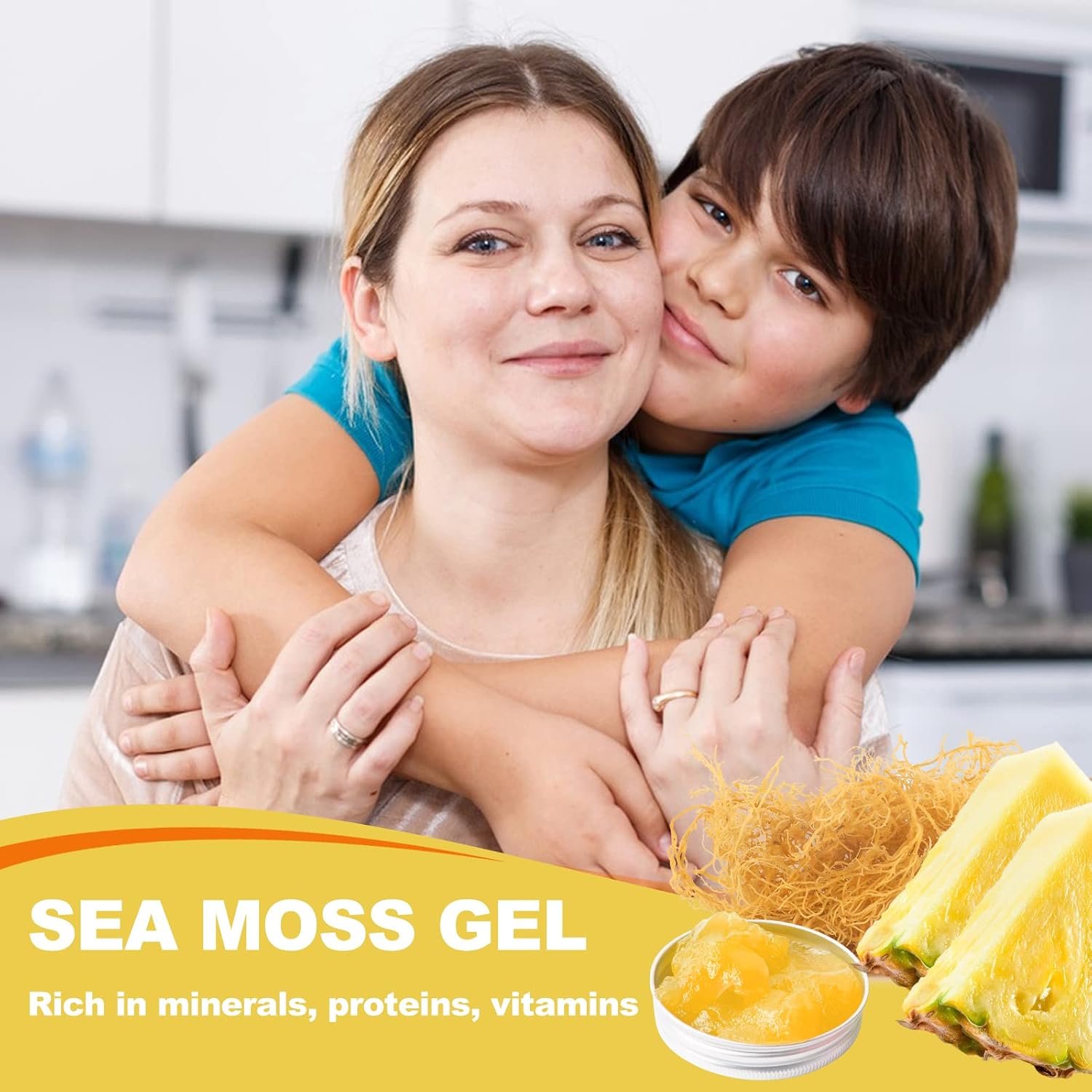 524 g Sea Moss Gel, Pineapple - Raw Wildcrafted Irish Sea Moss, Supports Thyroid & Immunity - görsel 6