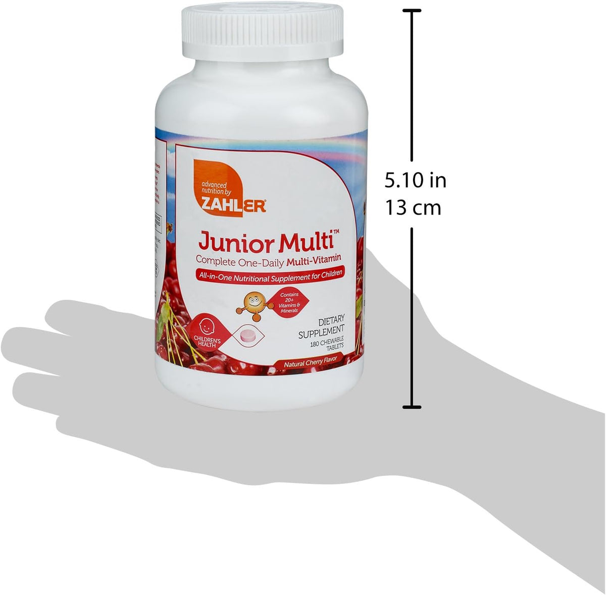 Zahler Junior Multi™ – Complete Once-Daily Multi-Vitamin for Children, Natural Cherry, 180 Chewable Tablets - görsel 4