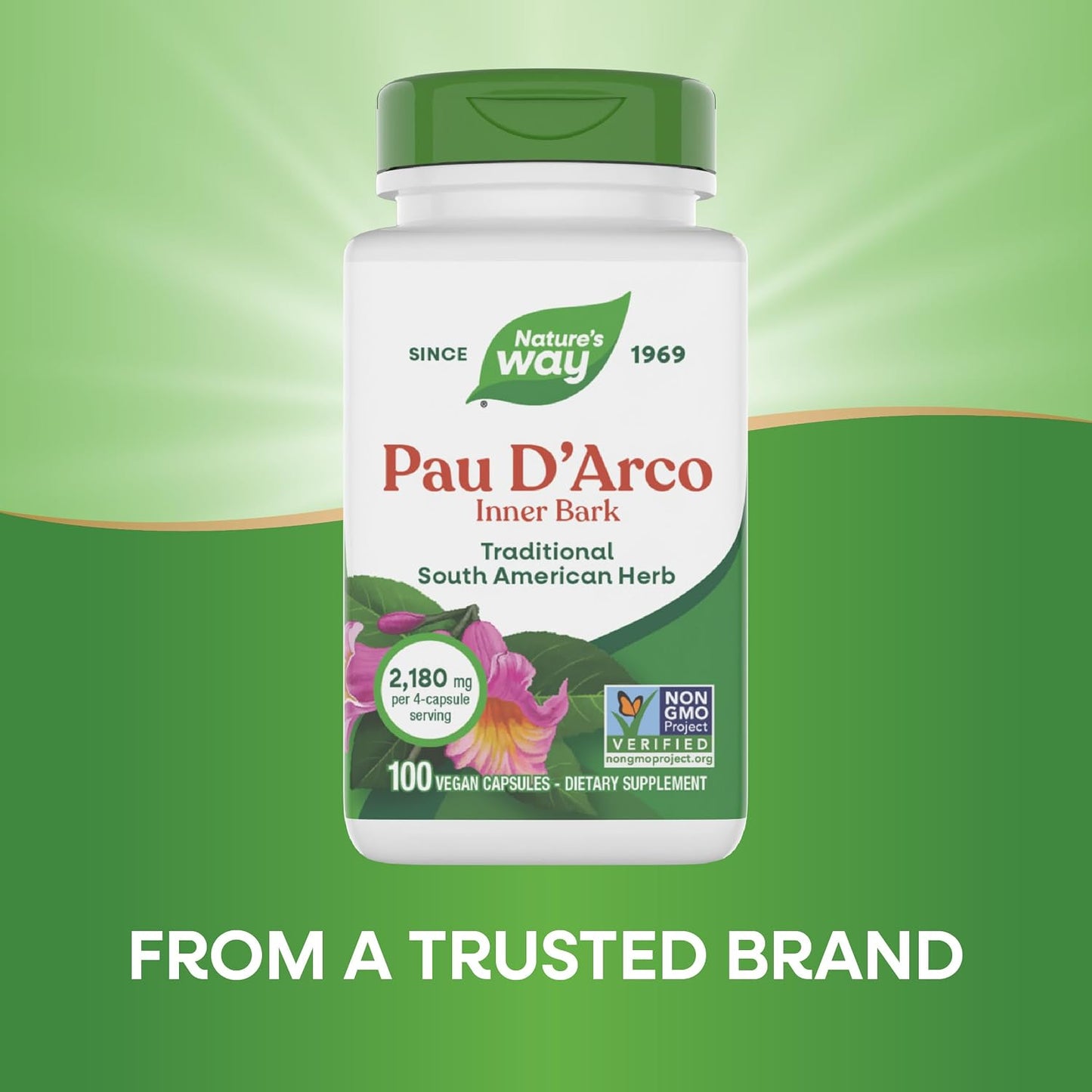 Nature's Way Pau d'Arco Inner Bark, Traditional South American Herb, 2,180 mg per 4-Capsule Serving, 100 Capsules - görsel 4
