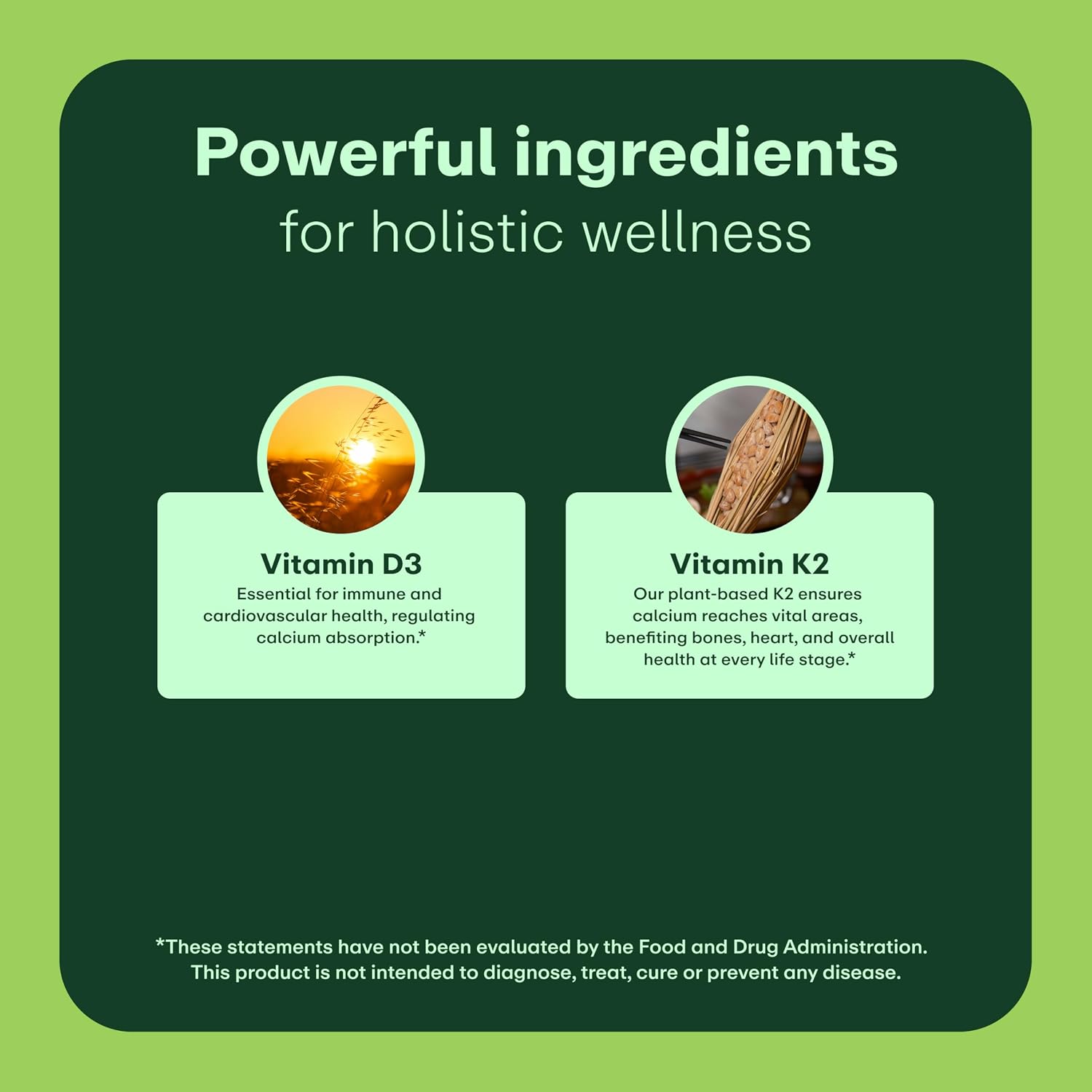 WellWithAll Vitamin D3 5000 IU (125 mcg) with Vitamin K2 100 mcg Supplement | Supports normal bone health, immune function, and blood clotting | Plant Based, Major Allergen Free | 60-Day Supply - görsel 2