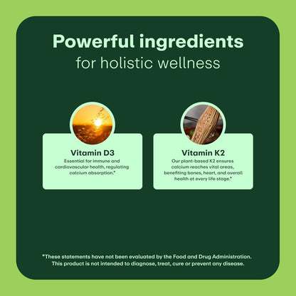 WellWithAll Vitamin D3 5000 IU (125 mcg) with Vitamin K2 100 mcg Supplement | Supports normal bone health, immune function, and blood clotting | Plant Based, Major Allergen Free | 60-Day Supply