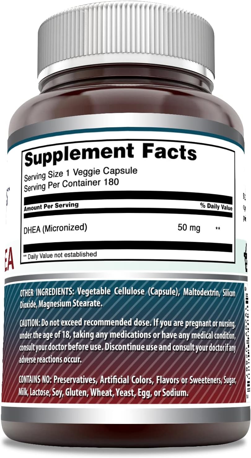 Amazing Formulae Micronised DHEA Food Supplement - 50 mg, 180 Veggie Capsules - görsel 2
