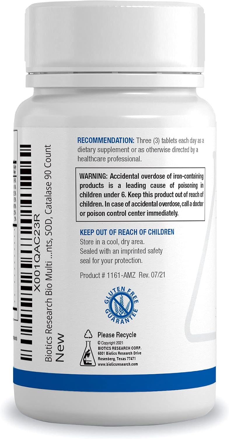 Biotics Research Bio-Multi Plus - Robust Foundational Multivitamin/Mineral Formula with Plant-Based Trace Minerals, 90 Tablets - görsel 3