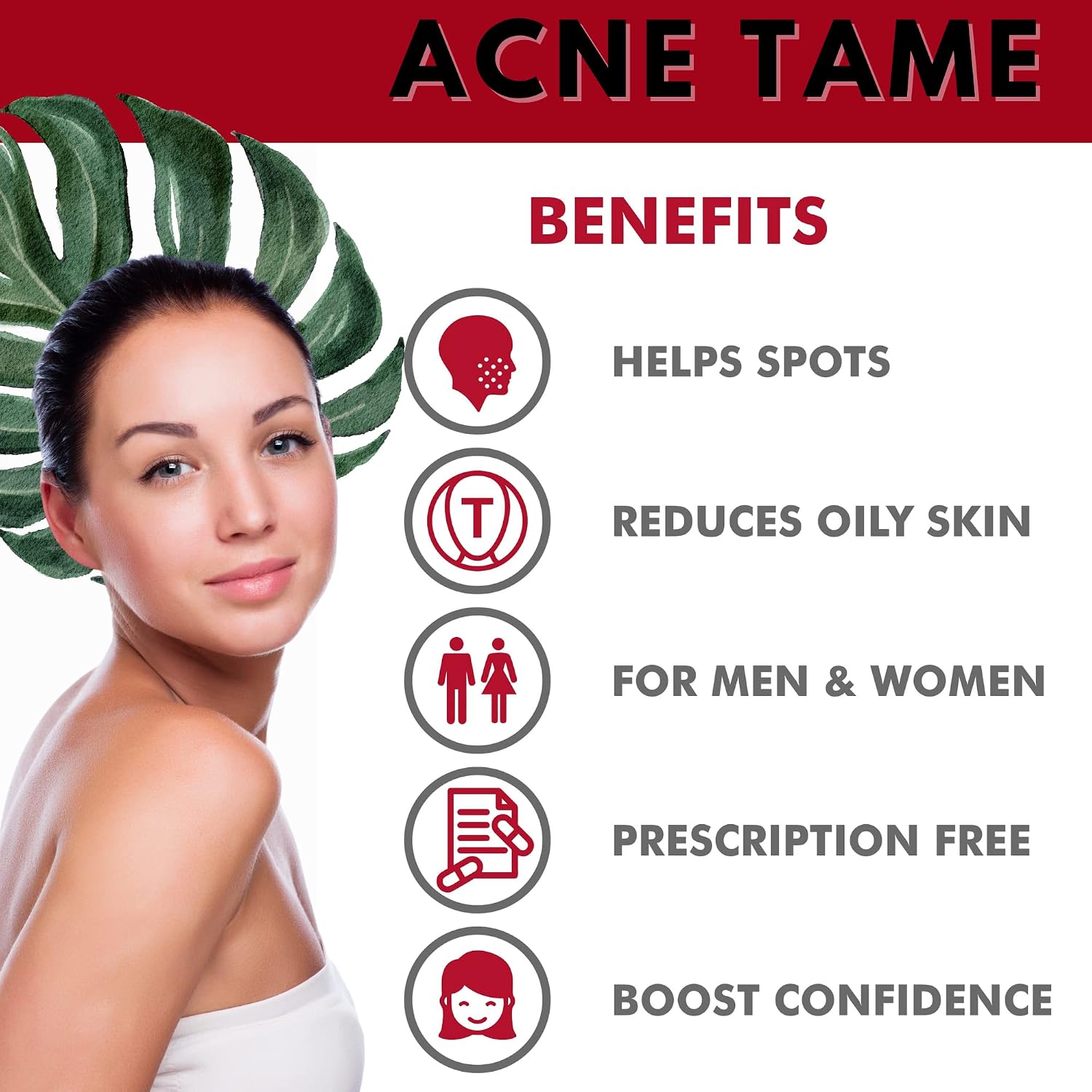 Acnetame Acne Tablets – Clear Skin Support for Oily Skin, Hormonal Blemishes and Cystic Acne – 60 Tablets - görsel 6