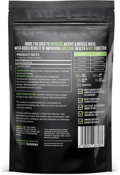Dog Weight Gainer with Probiotic Digestive Support – 90 Servings