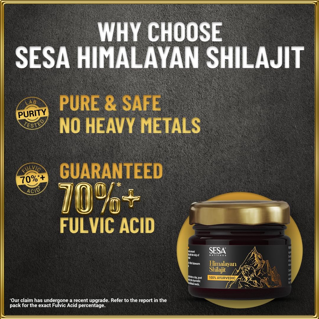 Sesa Himalayan Shilajit Resin – 100% Ayurvedic Fulvic Acid Trace Mineral Supplement - görsel 6