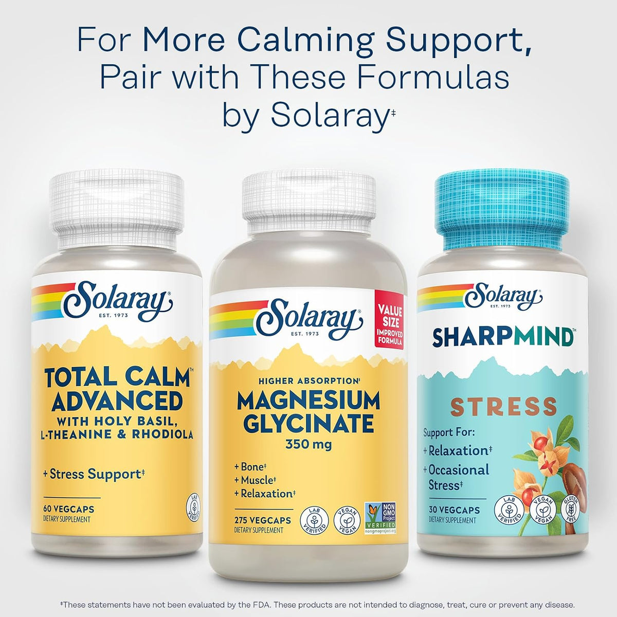 SOLARAY Total Calm Advanced - Nervous System & Cellular Energy Support with Holy Basil, L-Theanine, Rhodiola Rosea, and Vitamin B12 - görsel 6