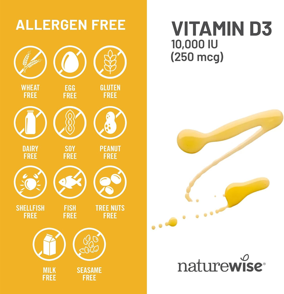 NatureWise Vitamin D3 10,000 IU (250 µg) - 90 Mini Soft gel capsules - görsel 5