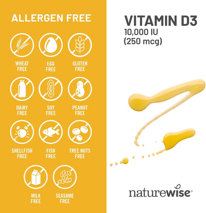 NatureWise Vitamin D3 10,000 IU (250 µg) - 90 Mini Soft gel capsules