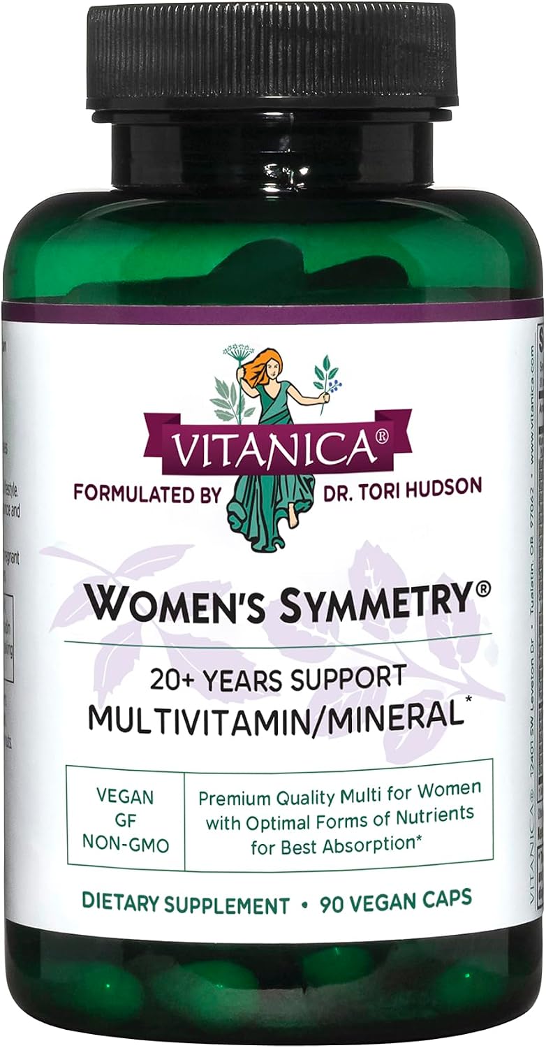 Vitanica Women's Symmetry, High Potency Multivitamin and Mineral, Vegan, 90 Capsules - görsel 1