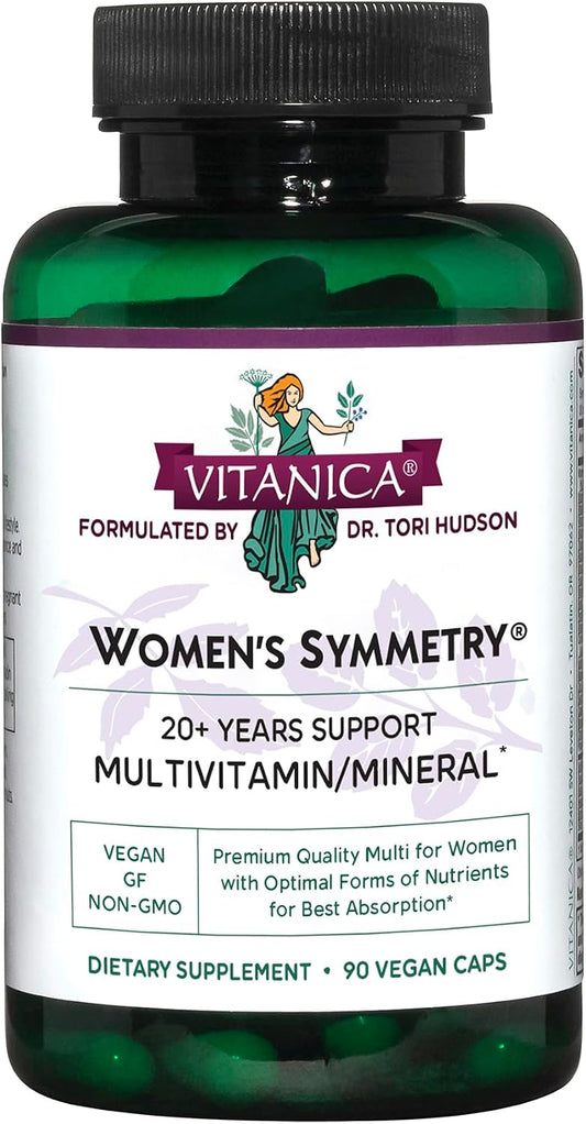 Vitanica Women's Symmetry, High Potency Multivitamin and Mineral, Vegan, 90 Capsules – Image 1