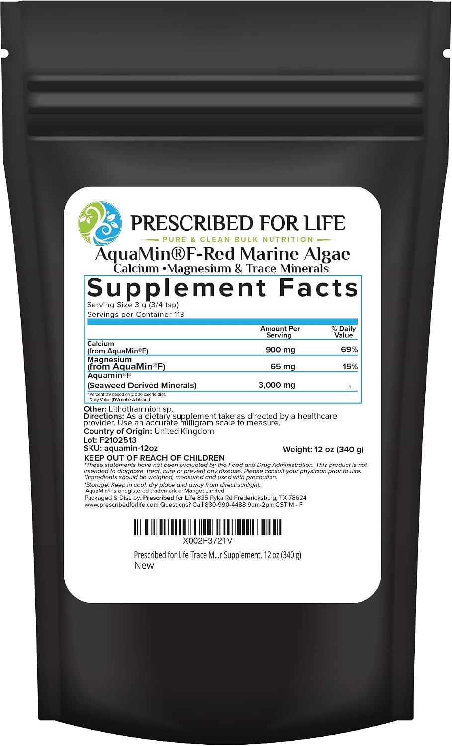 Prescribed For Life Aquamin Powder – Red Marine Algae Food Supplement with Plant-Based Calcium & Magnesium, 72 Trace Minerals (2kg) - görsel 8