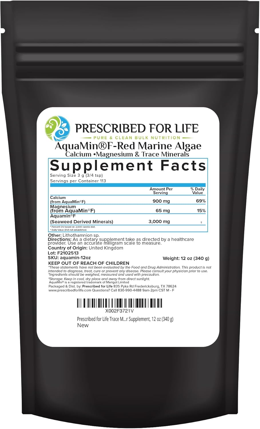 Prescribed for Life Aquamin Powder - Red Marine Algae Supplement with Plant-Based Calcium, Magnesium & 72 Trace Minerals (10kg) - görsel 8