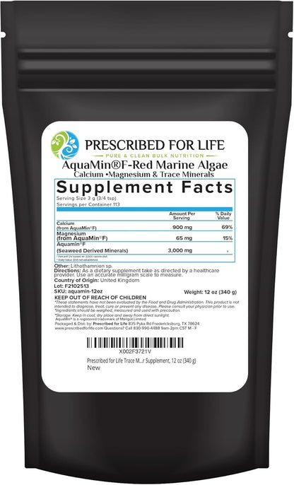 Prescribed for Life Aquamin Powder - Red Marine Algae Supplement with Plant-Based Calcium, Magnesium & 72 Trace Minerals (10kg)
